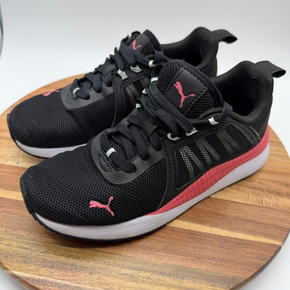 Puma Pacer Next Cage Women's Size 6 Black Pink Running Shoes   0490‎